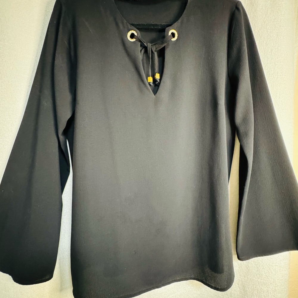 Michael Kors Black Lace-Up Blouse